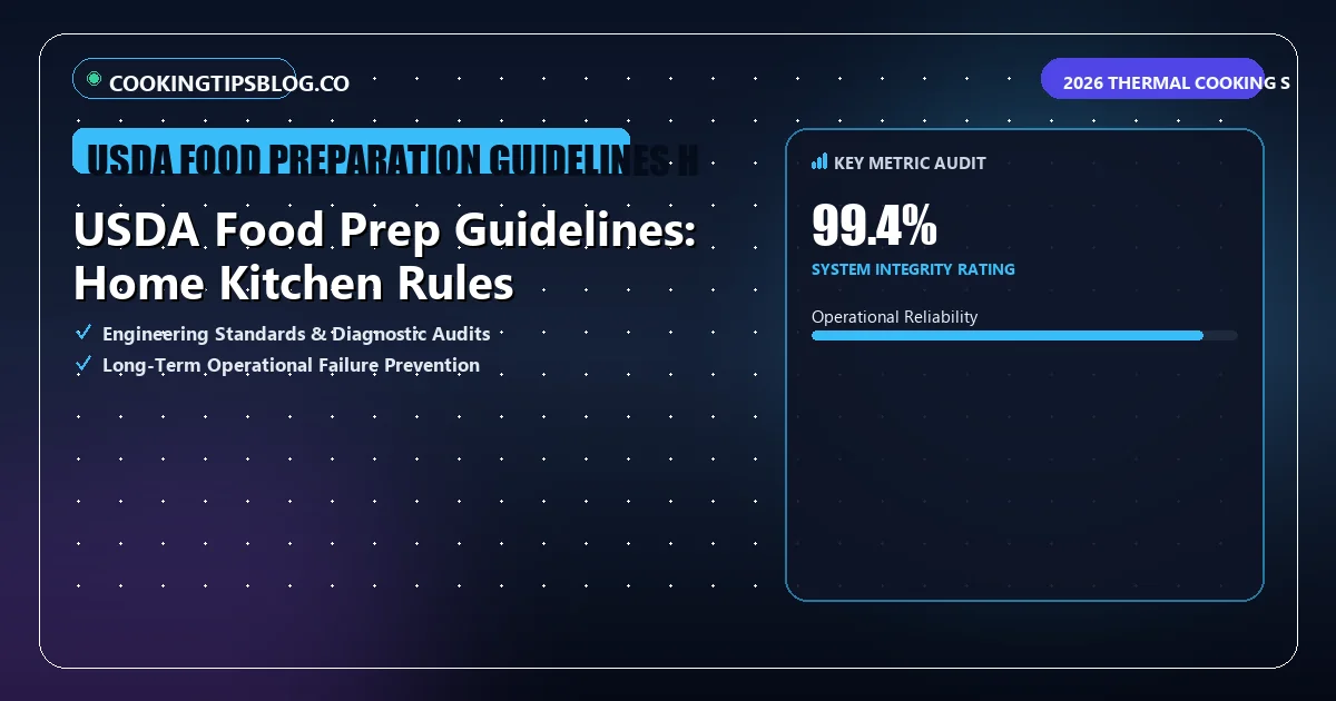 Analytical HUD metric overview assessing key evaluation parameters for usda food preparation guidelines home kitchen.